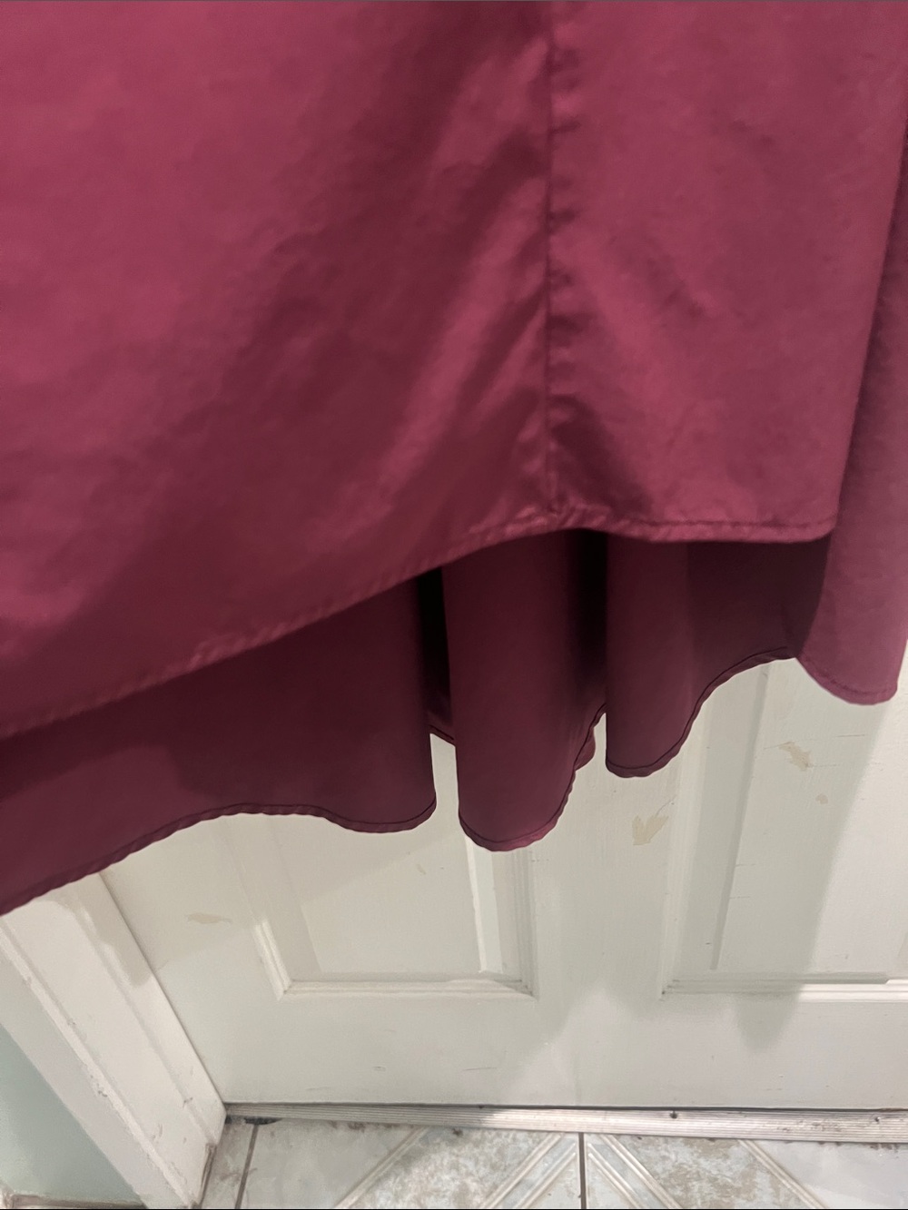 HALARA Sleeveless Asymmetrical Racerback Dress in Burgundy - Picture 6 of 14